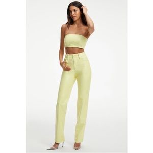 NWT - Good American - Good Icon Faux Leather Pants - Key Lime - SZ 4